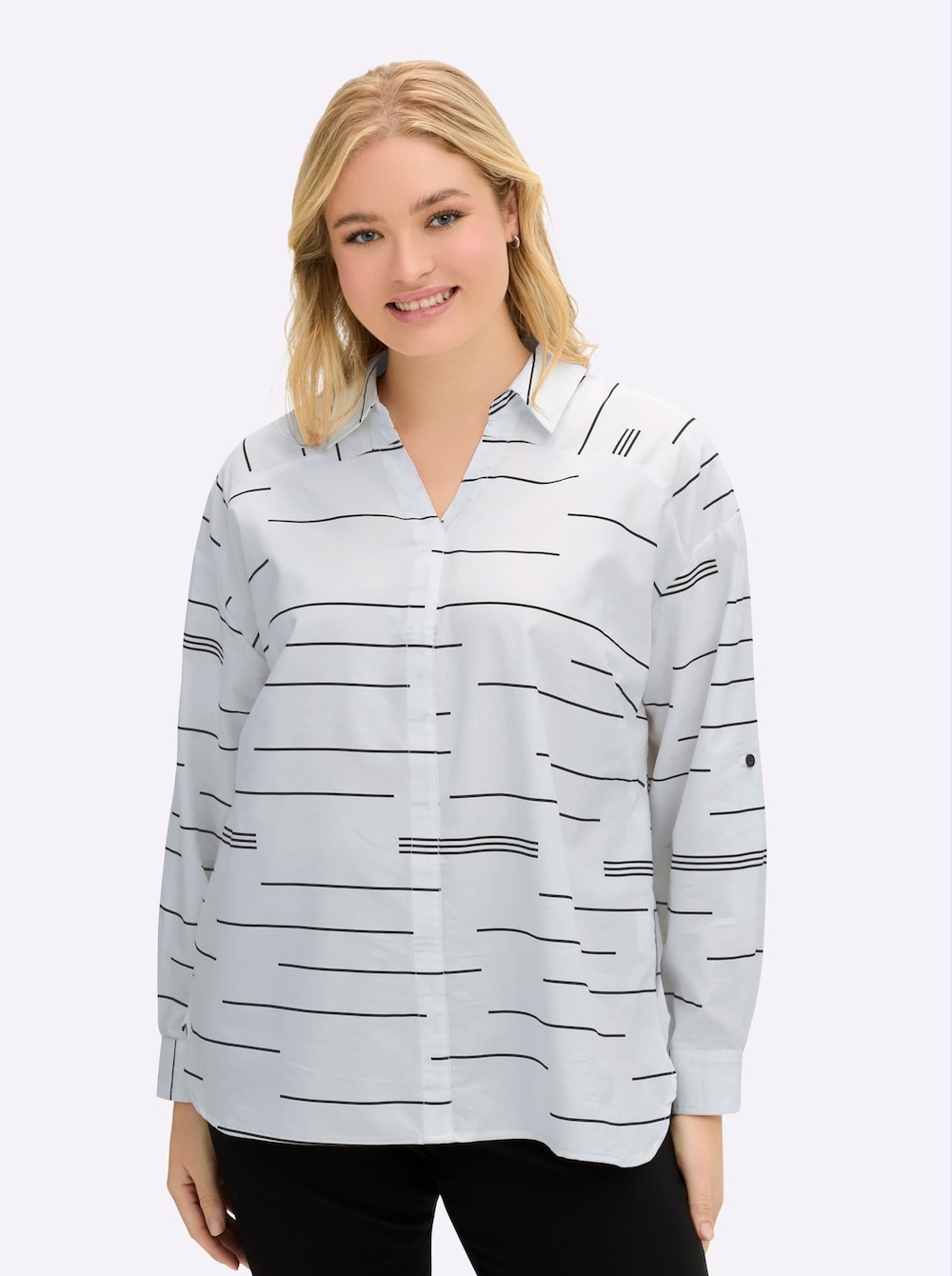 Bluse Langarm Sonstiges Muster Hemdkragen