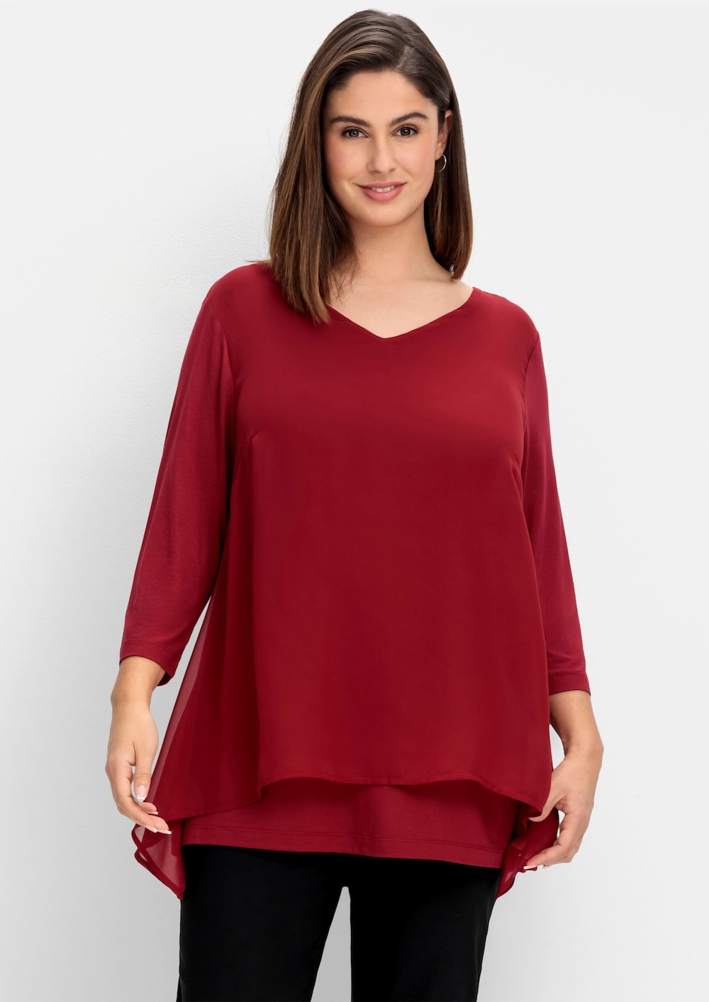 3/4-Arm-Shirt 3/4-Arm Uni Ohne Kragen