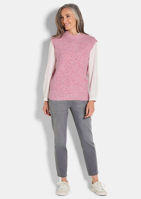 Edler Rippstrick Pullunder, Stehkragen