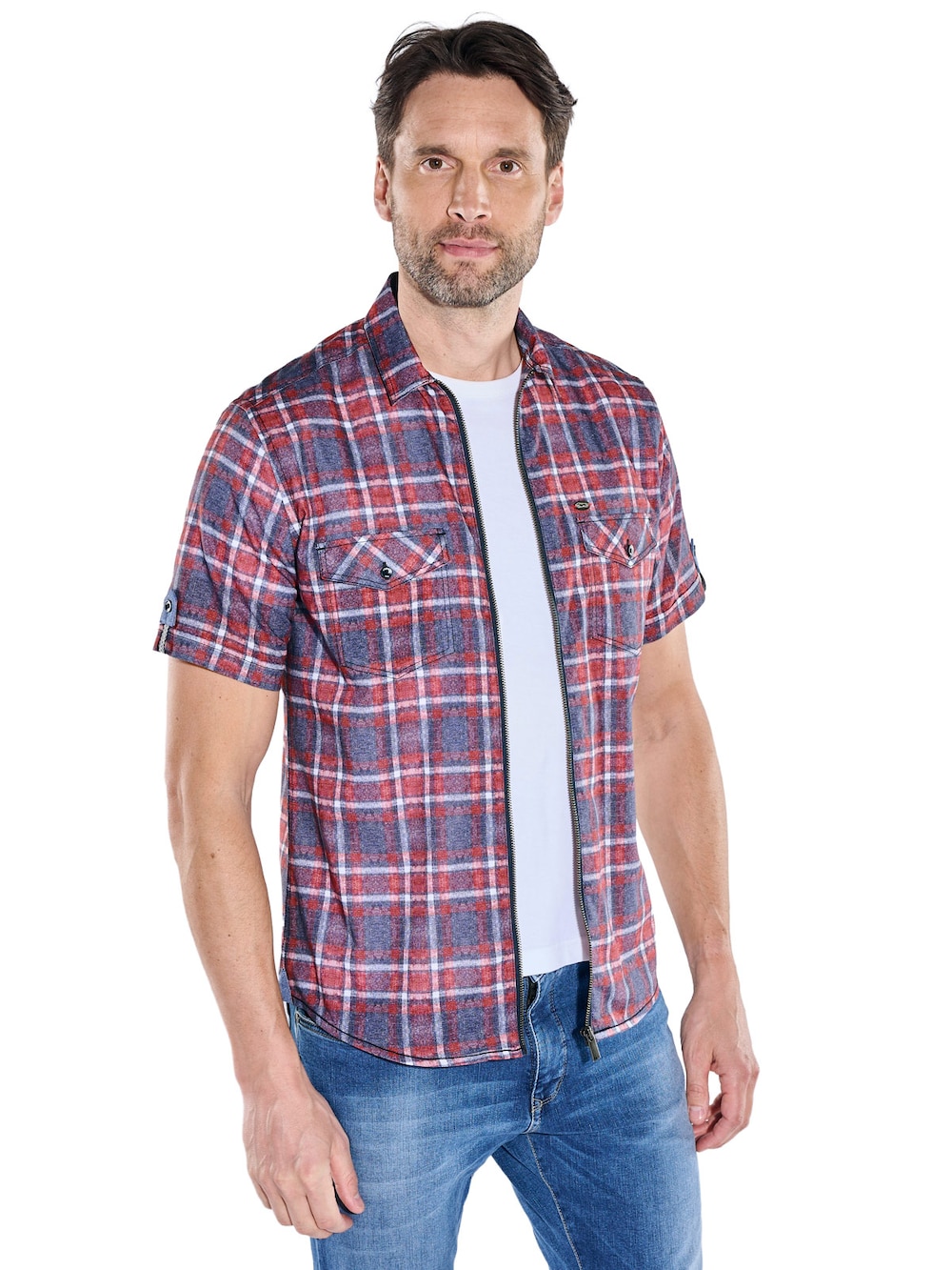 Herren Hemd kariert , Rot