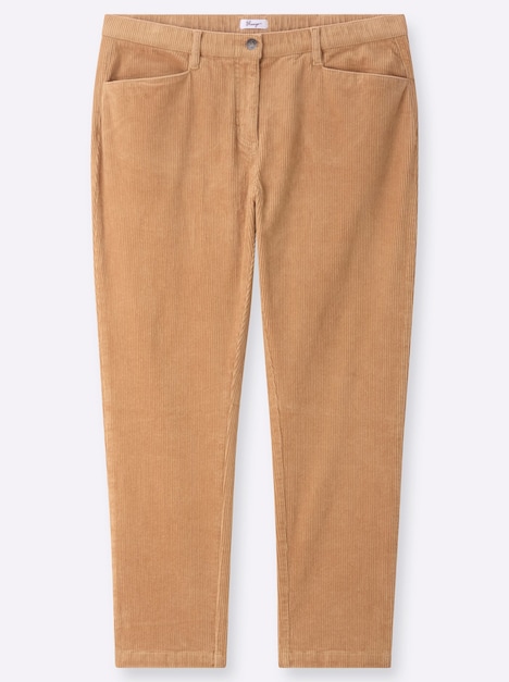 Cord-Hose Cordhose mit schmalem Bein normal Elastische Einsätze