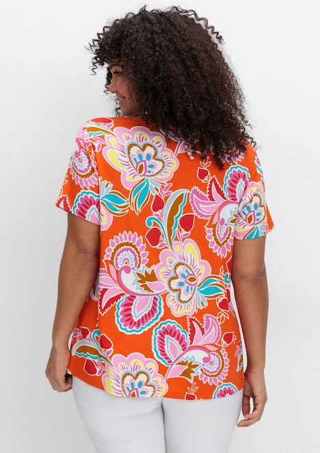 T-Shirt Neckholdershirt mit V-Cut Kurzarm Uni keine Angabe