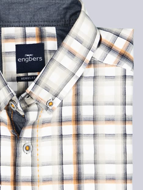 engbers Herren Kurzarm-Hemd gemustert , Orange