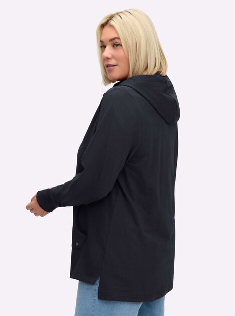 Sweatjacke Langarm Uni Mit Kapuze