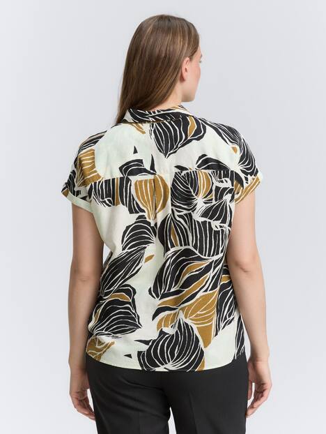 Loose Fit Bluse mit Leinenanteil