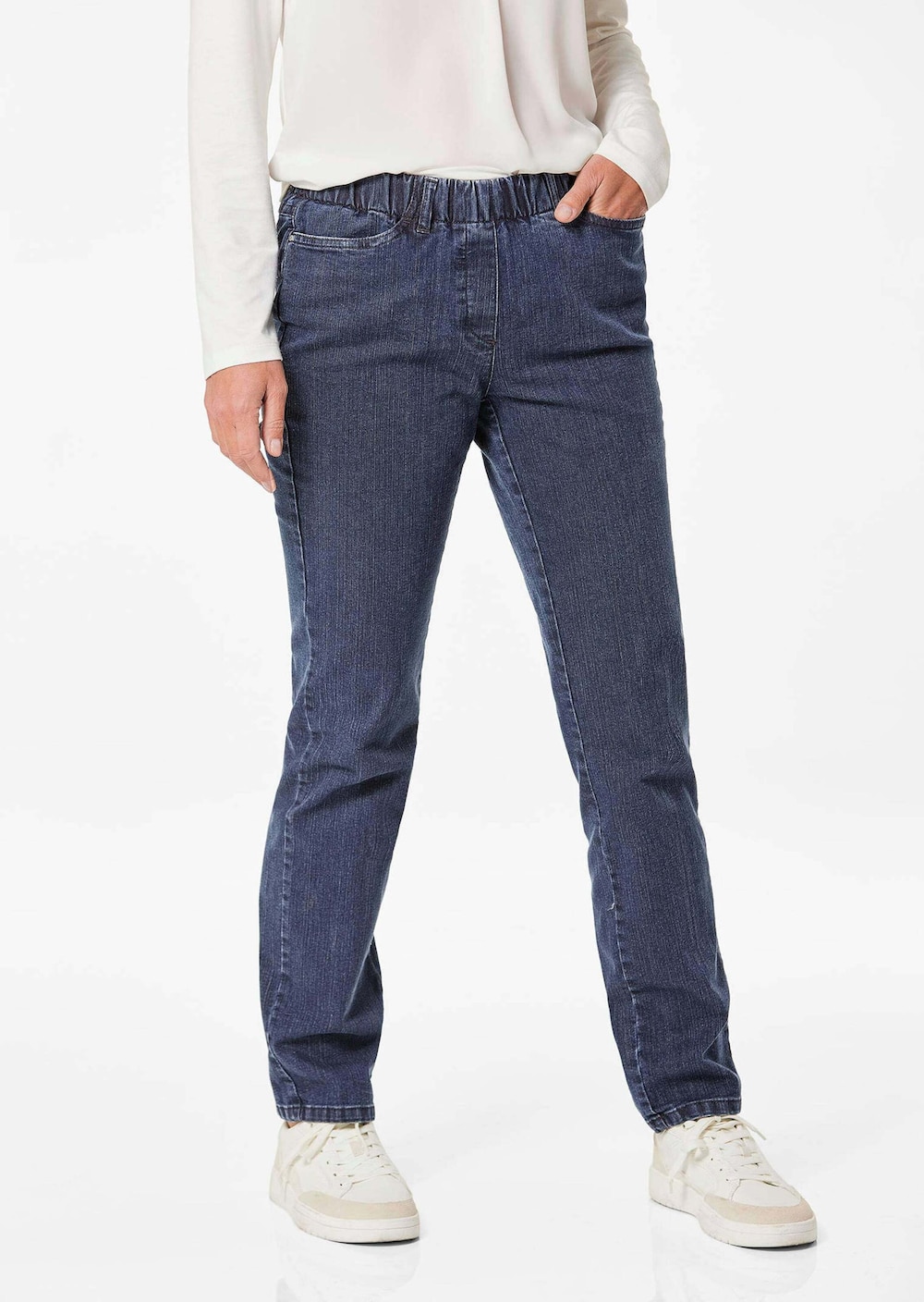 Klassieke jeans CARLA met elastische tailleband