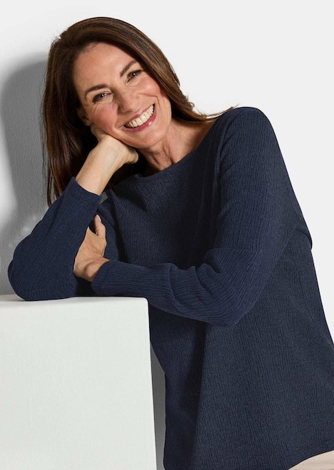 Langarm Melange Jersey-Oberteil