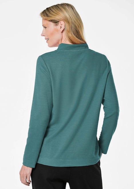 Langarm Viskose-Pullover, Stehbund