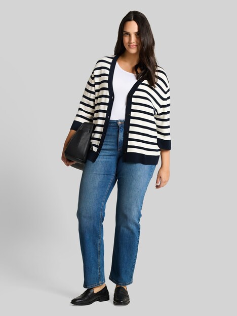 Loose Fit Cardigan mit Streifenmuster