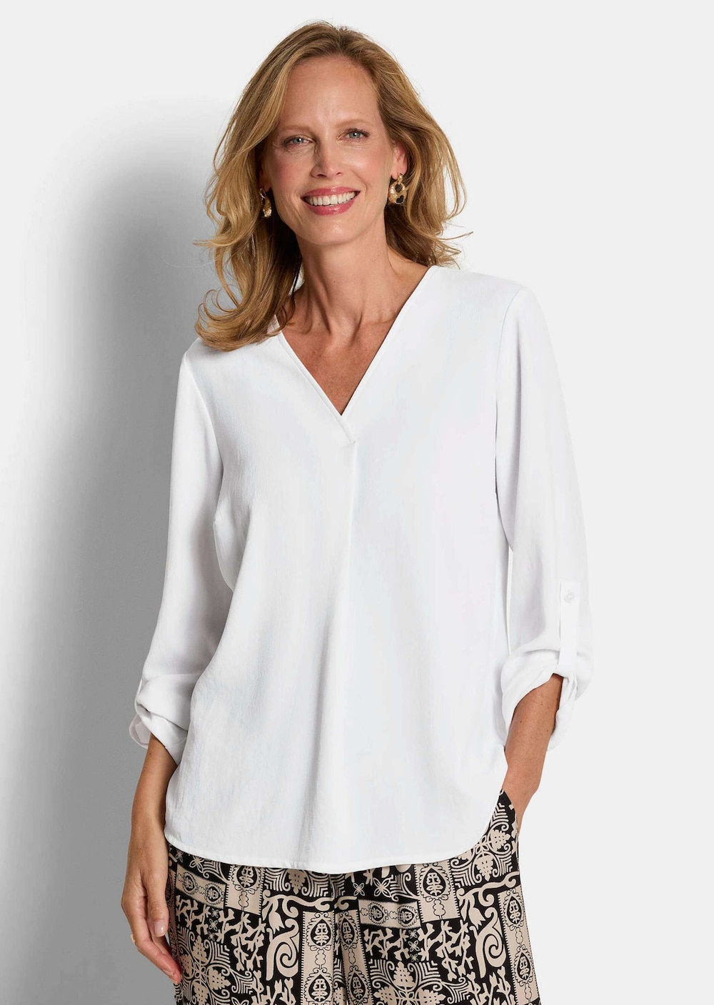 Elegante basic blouse met V-hals