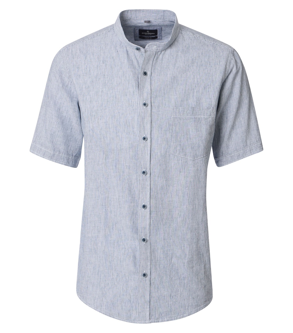 Leinenhemd Kurzarm gestreift Casual Fit