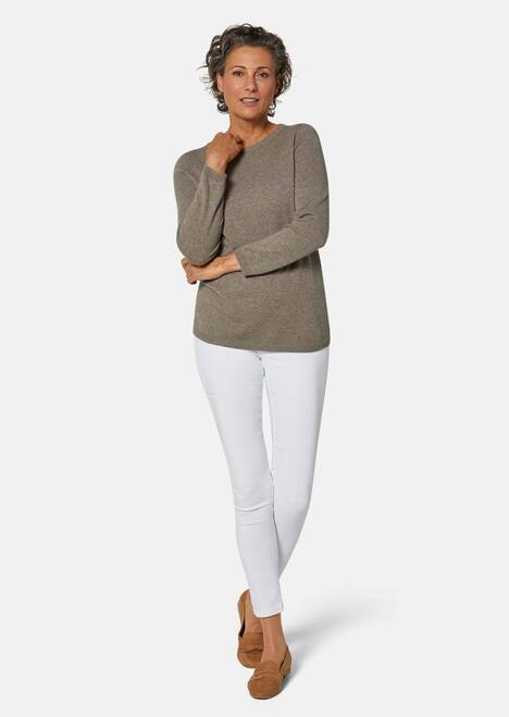 Kaschmirpullover mit U-Boot Ausschnitt