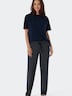Schiesser Damen Pyjama Mix & Relax lang - Mix & Relax lang dunkelblau-gem.