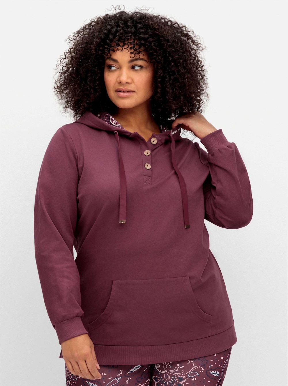 Kapuzensweatshirt Langarm Uni Mit Kapuze