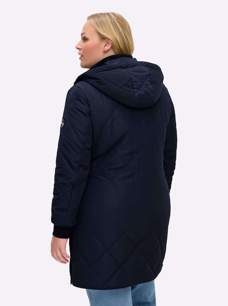 Steppjacke Langarm Uni Mit Kapuze