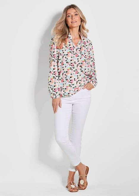 Zeitlose Bluse mit einzigartigem Druck
