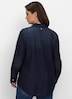 Jeansbluse Jeansbluse mit Druckknöpfen Langarm Uni Hemdkragen