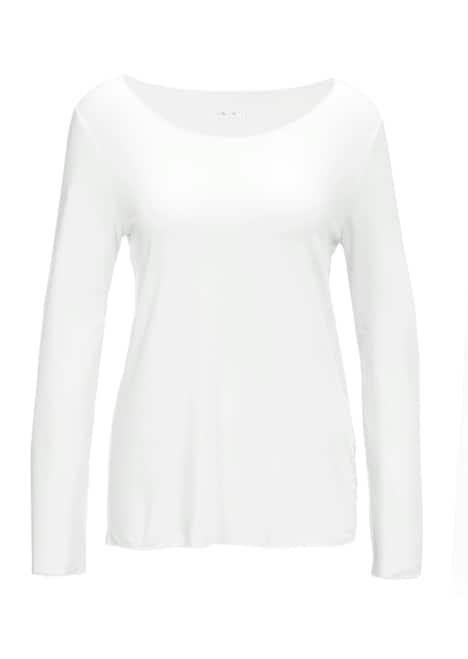 Langarmshirt mit tonaler Zierkante