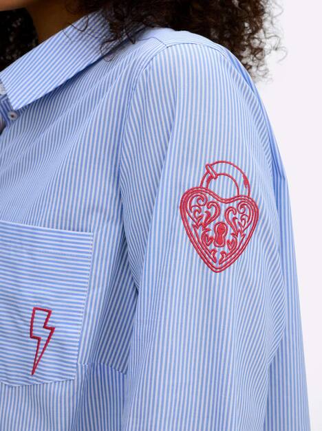 Langarm-Bluse Langarm Hemdkragen