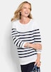 Ajourpullover mit Streifenmuster