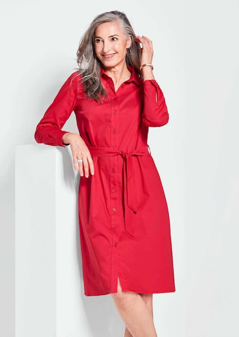 Elegantes Hemdblusenkleid mit Bindegürtel