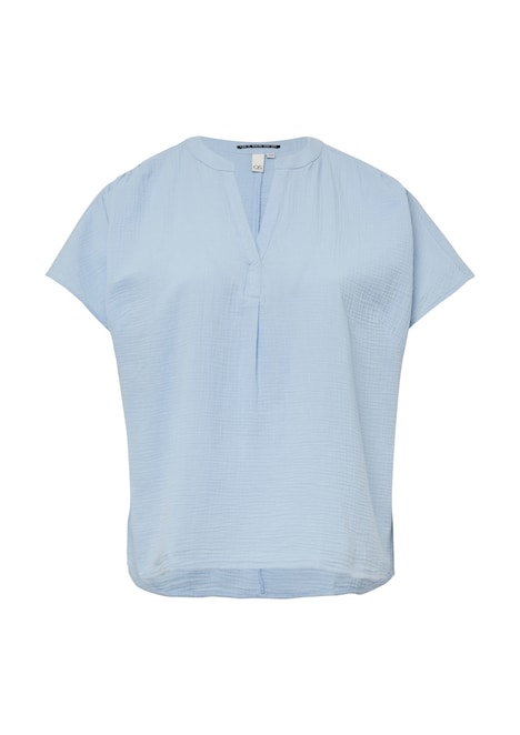 Doubleface-Bluse mit Raffung