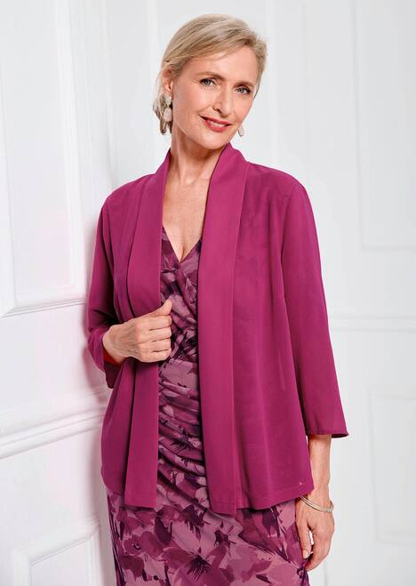 Blaue leichte Jacke mit Schalkragen, Halbarm