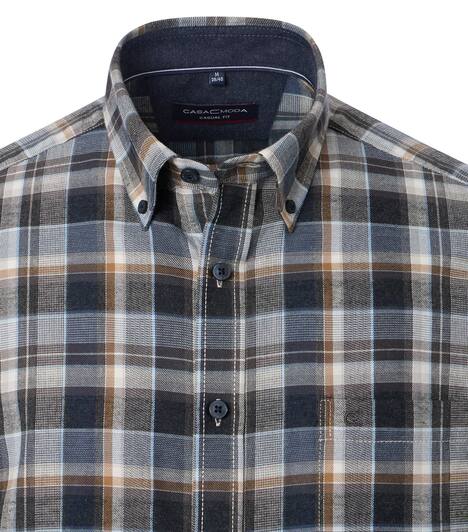 Flanellhemd kariert Casual Fit