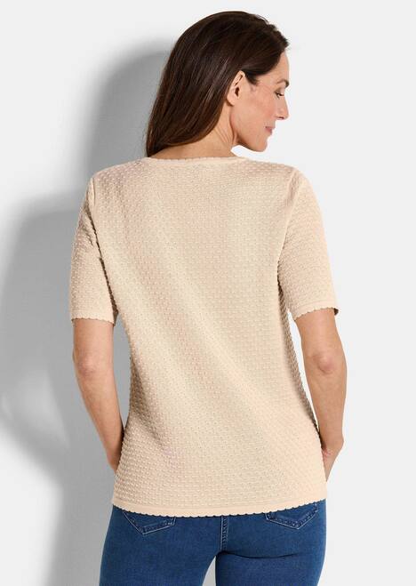 GOLDNER Trui Pullover met korte mouwen en stippenmotief