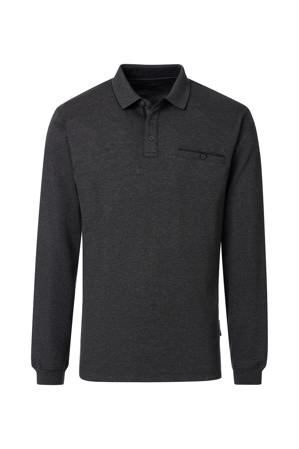 Polo-Shirt Langarm uni