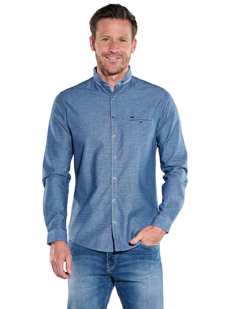 Herren Hemd uni , Saphirblau