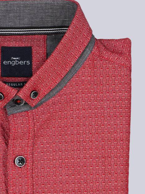 engbers Herren Langarm-Hemd strukturiert , Feuerrot