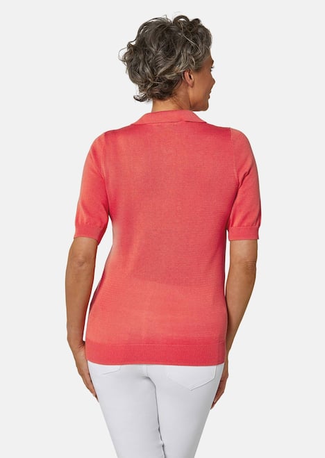 Kurzarm Strickpullover mit Kragen