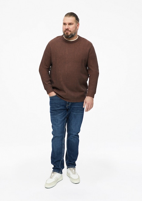 Sweatshirt mit Rippstruktur