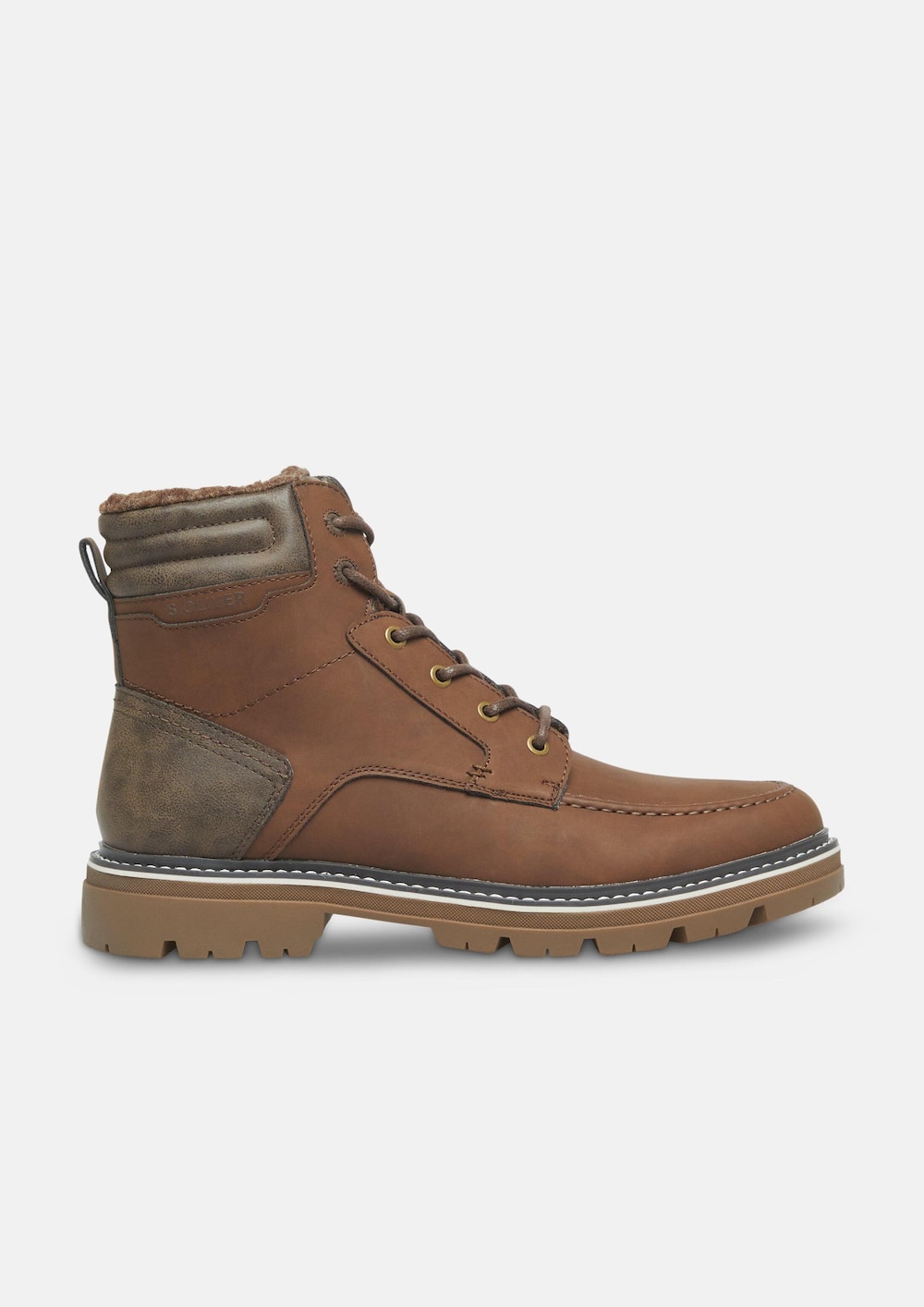 Stiefel in Leder-Optik mit Profilsohle