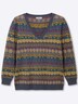 Pullover Langarm Jacquard Sonstiges Muster Ohne Kragen