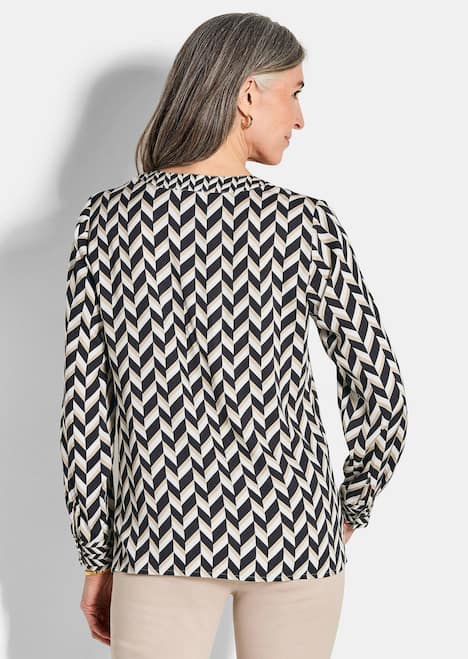 GOLDNER Blouse met print Gedessineerde blouse van viscose-satijn