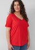 T-Shirt aus Flammgarn mit V-Ausschnitt