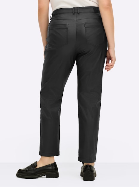 Hose Lederimitathose mit geradem Bein Formbund Uni