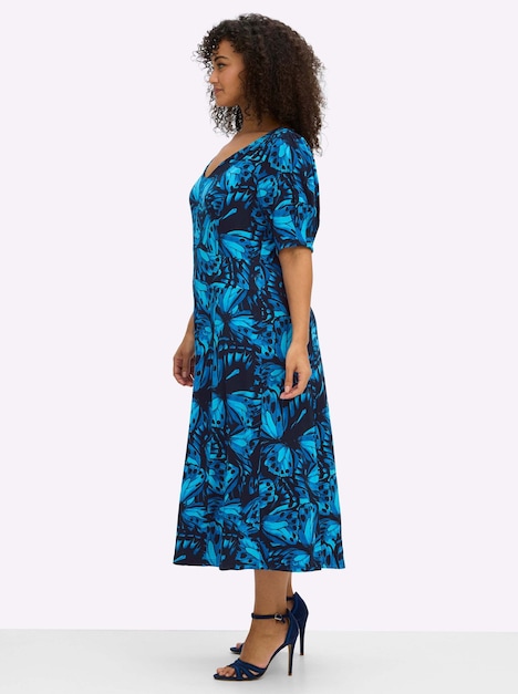 Jersey-Kleid Jerseykleid mit Schmetterlingsprint Kurzarm Ohne Kragen