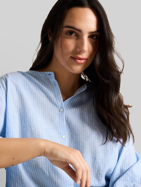 Bluse mit Leinenanteil