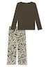 Schiesser Damen Pyjama Selected Premium oliv