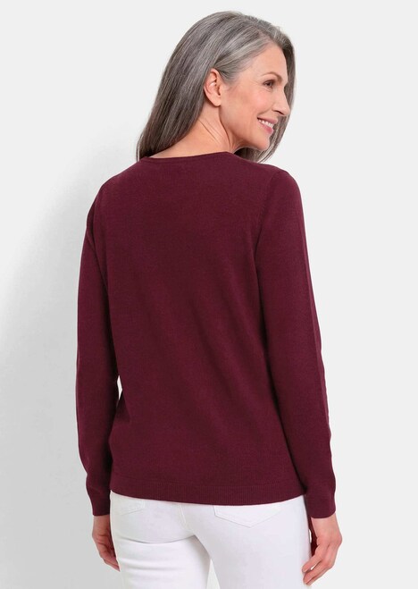 Baumwollpullover mit V-Ausschnitt