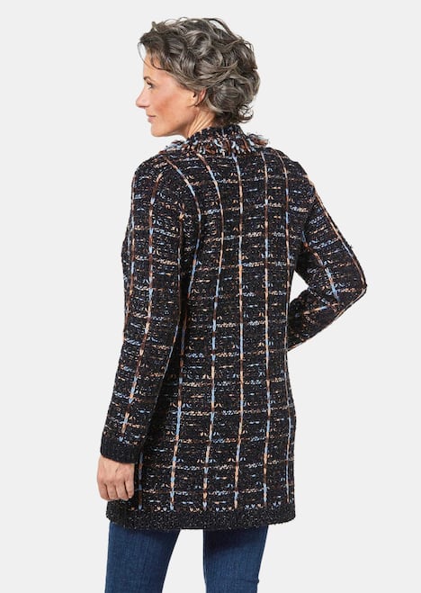 Kurzgröße - Fransenstrickjacke