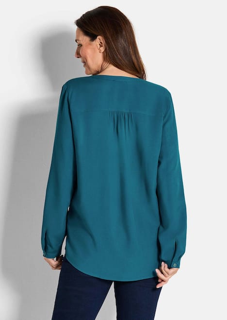 Elegante Viskosebluse mit V-Ausschnitt