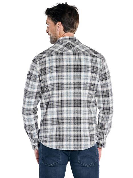 engbers Herren Overshirt kariert , Naturweiss