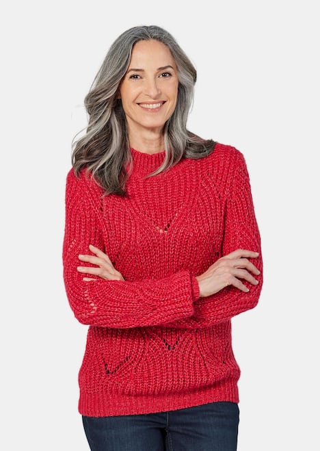 Strickpullover mit Ajourmuster