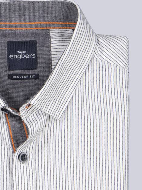 engbers Herren Hemd gemustert , Reinweiss