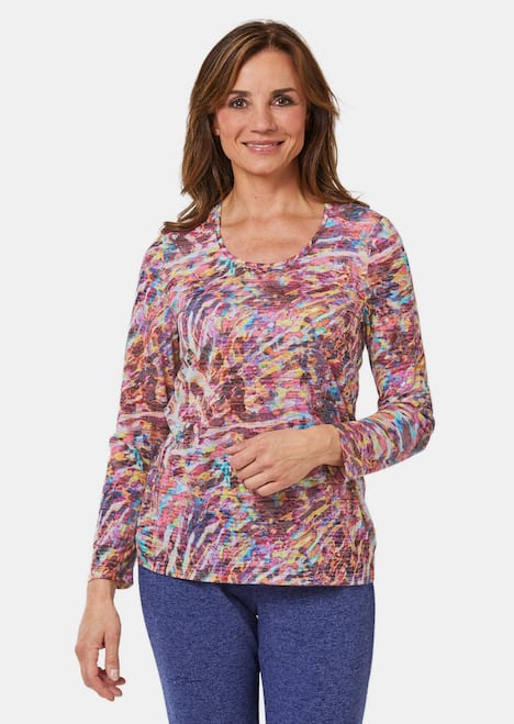 Langarmshirt mit Rundhals, Ausbrenner