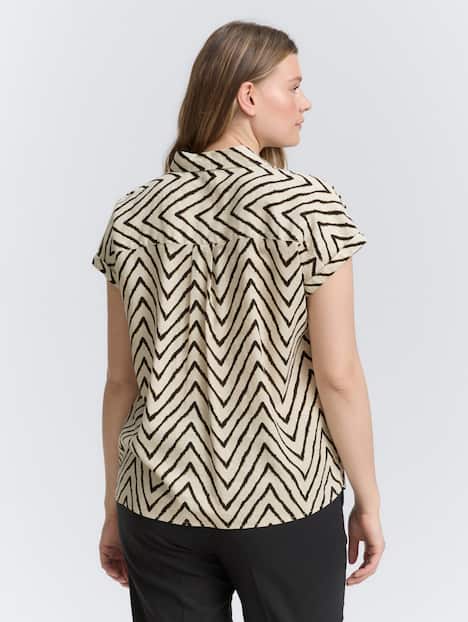 Loose Fit Bluse mit Leinenanteil